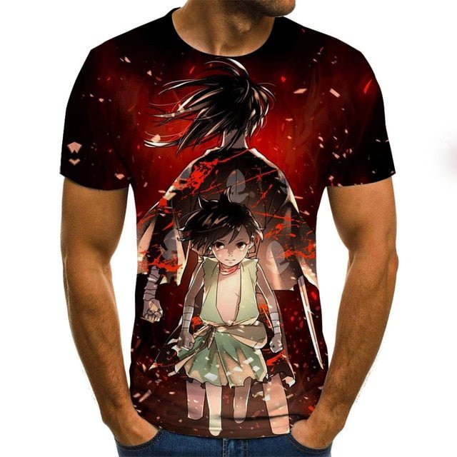 Cool anime men's T-shirt summer fashion top 3D round neck short sleeve Naruto casual shirt T-shirt - Vimost Shop