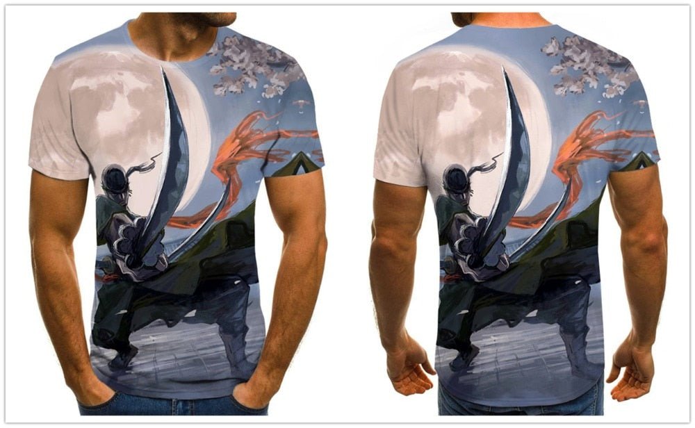 Cool anime men's T-shirt summer fashion top 3D round neck short sleeve Naruto casual shirt T-shirt - Vimost Shop