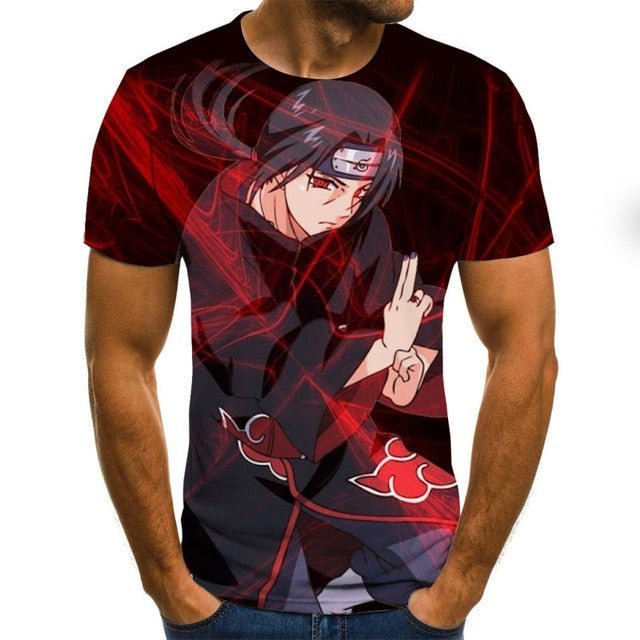Cool anime men's T-shirt summer fashion top 3D round neck short sleeve Naruto casual shirt T-shirt - Vimost Shop