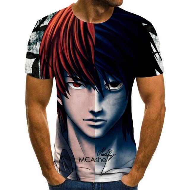 Cool anime men's T-shirt summer fashion top 3D round neck short sleeve Naruto casual shirt T-shirt - Vimost Shop