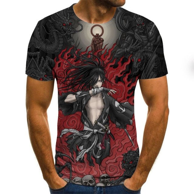 Cool anime men's T-shirt summer fashion top 3D round neck short sleeve Naruto casual shirt T-shirt - Vimost Shop