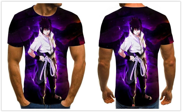 Cool anime men's T-shirt summer fashion top 3D round neck short sleeve Naruto casual shirt T-shirt - Vimost Shop