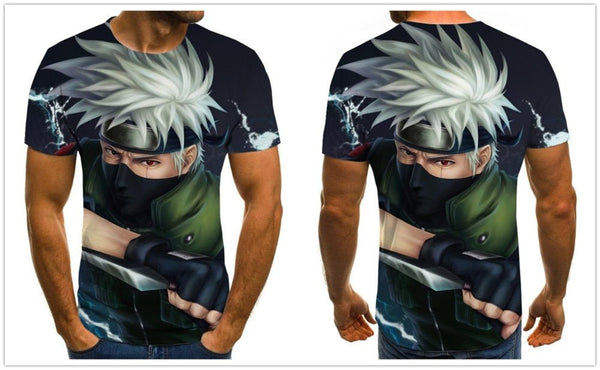 Cool anime men's T-shirt summer fashion top 3D round neck short sleeve Naruto casual shirt T-shirt - Vimost Shop
