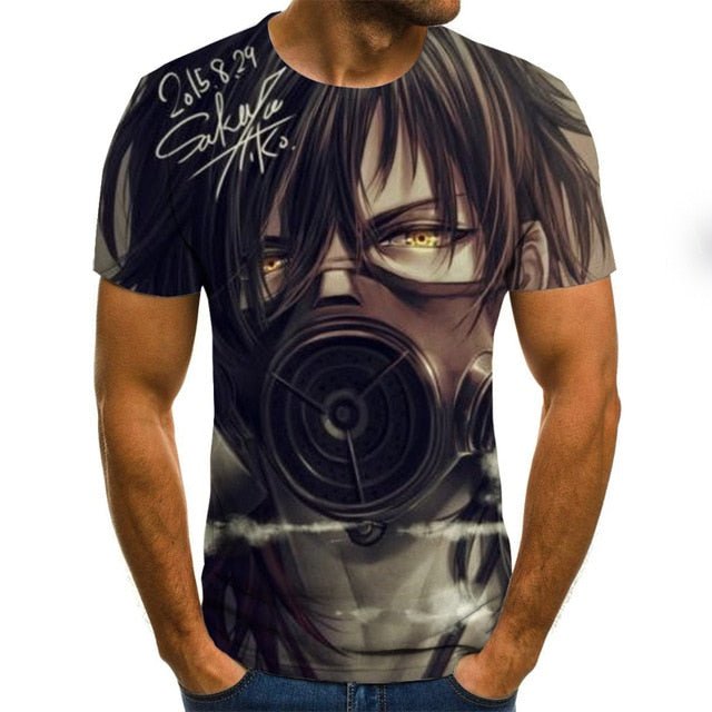 Cool anime men's T-shirt summer fashion top 3D round neck short sleeve Naruto casual shirt T-shirt - Vimost Shop