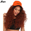 Copper Red Burgundy Black Synthetic Lace Front Wig with Baby Hair Long Afro kinky Curly Futura Wigs for Women - Vimost Shop