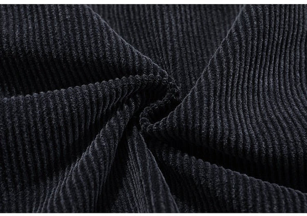 Corduroy V-Neck Punk Letter Embroidery Japanese Coat Jacket Men Casual Harajuku Vintage All-match Lovers Streetwear Men - Vimost Shop