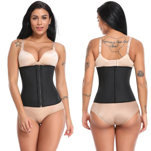 Corset Body Shaper Latex Waist Trainer Zipper Underbust Slim Tummy Waist Cincher Slimming Briefs Shaper Belt Shapewear Women - Vimost Shop