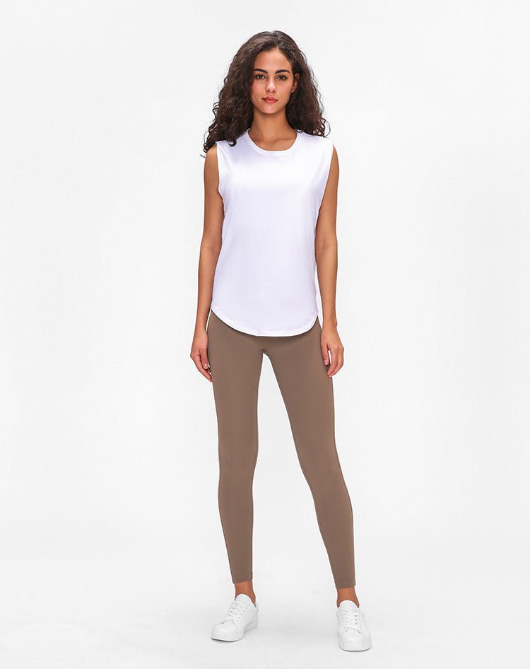 Cotton Fitness Workout Gym Tank Tops Women Quick Dry Hip-length Sport Yoga Tops Vest Leisure Sleeveless Shirts - Vimost Shop