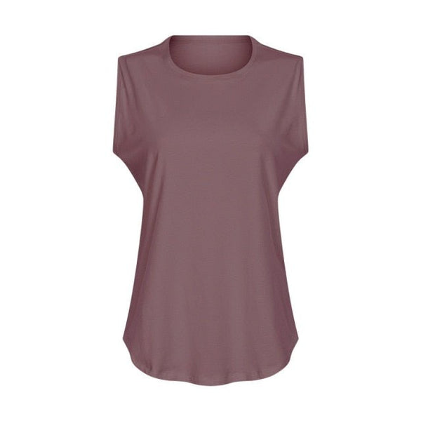 Cotton Fitness Workout Gym Tank Tops Women Quick Dry Hip-length Sport Yoga Tops Vest Leisure Sleeveless Shirts - Vimost Shop