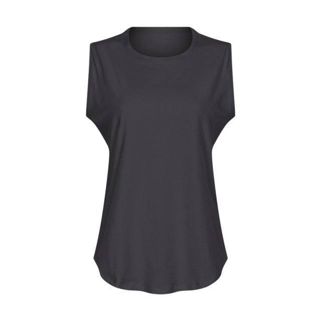 Cotton Fitness Workout Gym Tank Tops Women Quick Dry Hip-length Sport Yoga Tops Vest Leisure Sleeveless Shirts - Vimost Shop