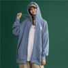 Cotton jacket female new Korean loose hooded zipper Winter Autumn Plus Size Women's Harajuku Hoodies Tops - Vimost Shop
