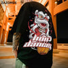 Cotton T-shirt Lion Dance Print Tide brand Hip Hop short sleeve Tee Chinese style man Summer street Fashion Casual top - Vimost Shop