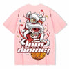 Cotton T-shirt Lion Dance Print Tide brand Hip Hop short sleeve Tee Chinese style man Summer street Fashion Casual top - Vimost Shop