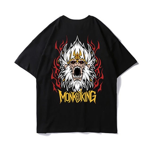 Cotton Tee tshirt Man Cartoon Animal Printed Punk T Shirts Mens Hip Hop Casual Street Tees Male Cotton Tshirts Tops - Vimost Shop