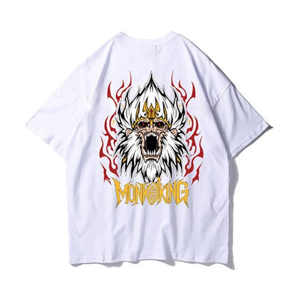 Cotton Tee tshirt Man Cartoon Animal Printed Punk T Shirts Mens Hip Hop Casual Street Tees Male Cotton Tshirts Tops - Vimost Shop