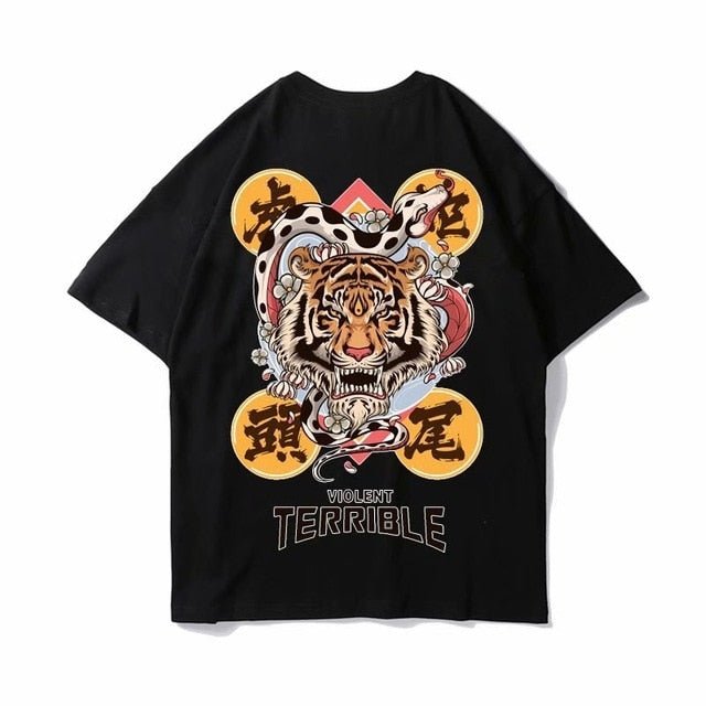 Cotton Tee tshirt Man Cartoon Animal Printed Punk T Shirts Mens Hip Hop Casual Street Tees Male Cotton Tshirts Tops - Vimost Shop