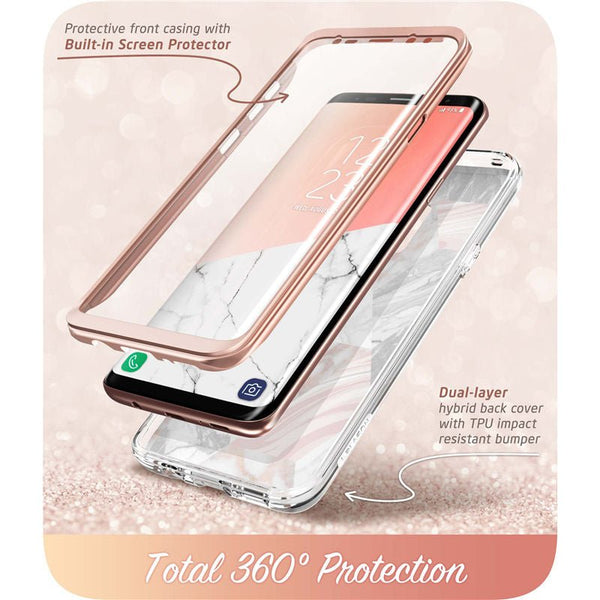 Cover For Samsung Galaxy S9 Case Cosmo Full-Body Glitter Marble Bumper Protective Cover with Built-in Screen Protector - Vimost Shop