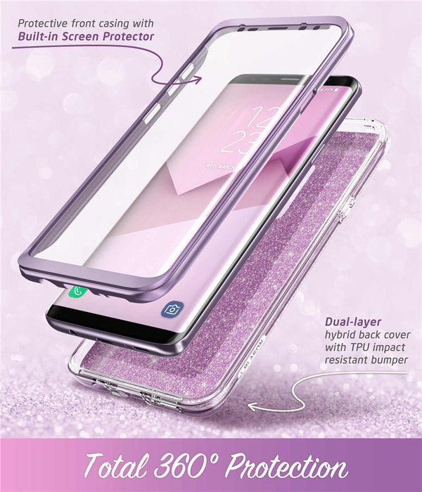 Cover For Samsung Galaxy S9 Case Cosmo Full-Body Glitter Marble Bumper Protective Cover with Built-in Screen Protector - Vimost Shop