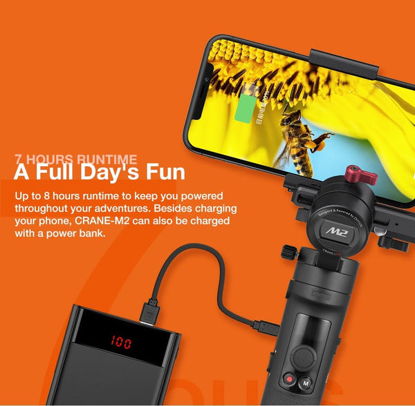 Crane M2 3-Axis Handheld Gimbal Stabilizer for Mirrorless Cameras Smartphones Gopro Stabilizer vs G6 Plus DJI Ronin S Max - Vimost Shop
