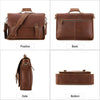 Crazy Horse Leather Large Briefcases Male Messenger Laptop Bag Vintage Men's Genuine Leather Briefcase Business Travel Bag - Vimost Shop