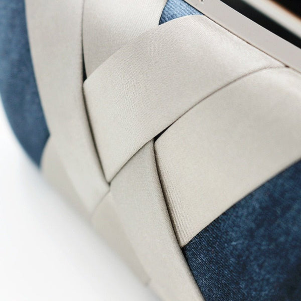 Criss Cross Satin Women Evening Bags Velvet Blue Color Party Small Day Clutch Handbags Pillow Design Holder - Vimost Shop