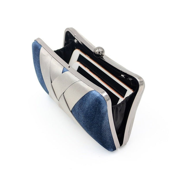Criss Cross Satin Women Evening Bags Velvet Blue Color Party Small Day Clutch Handbags Pillow Design Holder - Vimost Shop