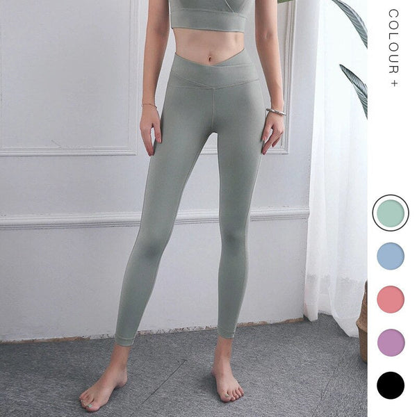 Cross Front Energy Seamless Leggings Women Fitness Running Yoga Pants High Waist Leggings Push Up Sport Gym Tights Top Stretch - Vimost Shop