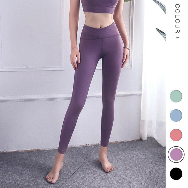Cross Front Energy Seamless Leggings Women Fitness Running Yoga Pants High Waist Leggings Push Up Sport Gym Tights Top Stretch - Vimost Shop