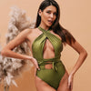 Cross Halter Swim Suit For Women Swimwear One Piece Swimsuit Female Bather Hollow Out Bathing Suit Beach Backless - Vimost Shop