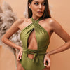 Cross Halter Swim Suit For Women Swimwear One Piece Swimsuit Female Bather Hollow Out Bathing Suit Beach Backless - Vimost Shop