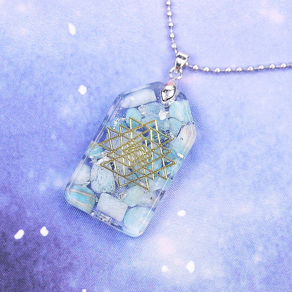Crystal Stones Chakra Jewelry Resin Pendant Orgone Necklace Epoxy Resin Orgone Energy Pendant - Vimost Shop