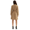 Curlbiuty Women Drawstring Waist Dress Long Sleeve Lapel Collar A-Line With Elastic Openings Dress Functional Silhouette - Vimost Shop