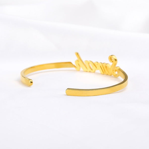 Custom Name Bracelets Bangles Gold Bangle Personalized Name Bangle Stainless Steel Adjustable Nameplate Kids - Vimost Shop