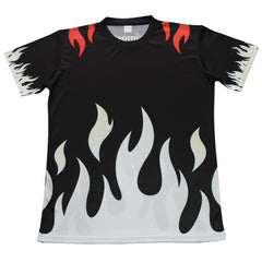 Custom White and Black Flame Gaming Jersey