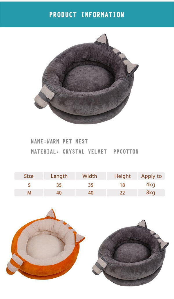 Cute Cat Bed House Warm Pet Kitten Mat Warm Basket for Cats Dogs Indoor Sleepping Bag Dog Kennel Nest Puppy Cushion Pet Supplies - Vimost Shop