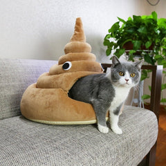 Cute Pet Cat Bed Poop Shape Puppy Deep Sleeping Cushion Soft Kennel Winter Warm Pet Nest Basket for Dogs Cats Pet Supplies