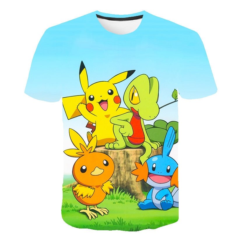 Cute Pikachu T-shirt white pokemon boys & girls T-shirt person fashion gift creative streetwear - Vimost Shop