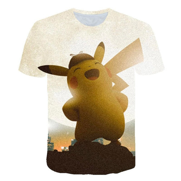 Cute Pikachu T-shirt white pokemon boys & girls T-shirt person fashion gift creative streetwear - Vimost Shop