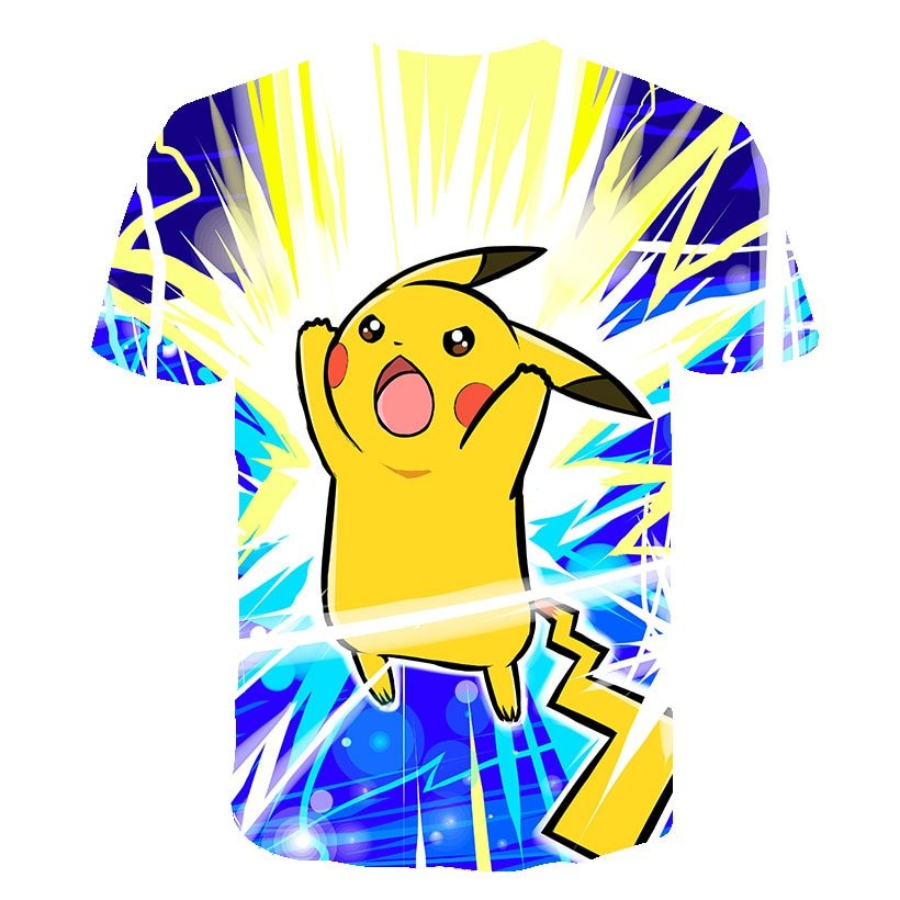 Cute Pikachu T-shirt white pokemon boys & girls T-shirt person fashion gift creative streetwear - Vimost Shop