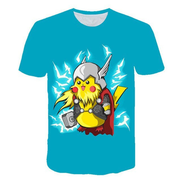 Cute Pikachu T-shirt white pokemon boys & girls T-shirt person fashion gift creative streetwear - Vimost Shop