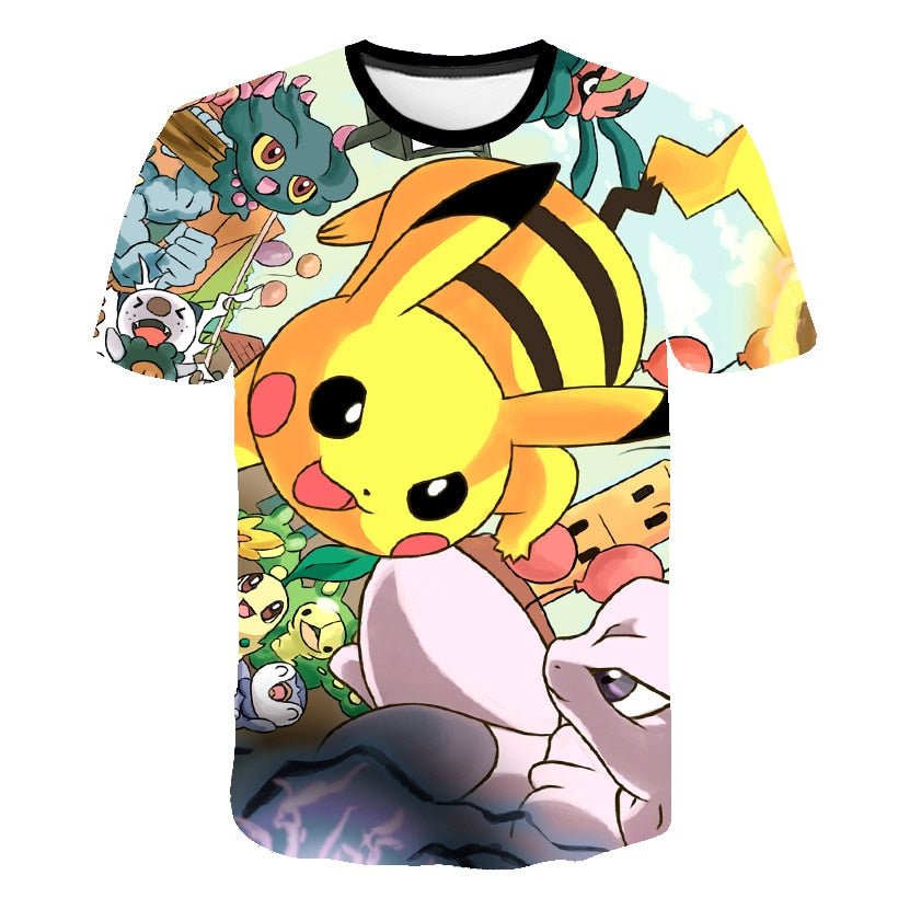 Cute Pikachu T-shirt white pokemon boys & girls T-shirt person fashion gift creative streetwear - Vimost Shop