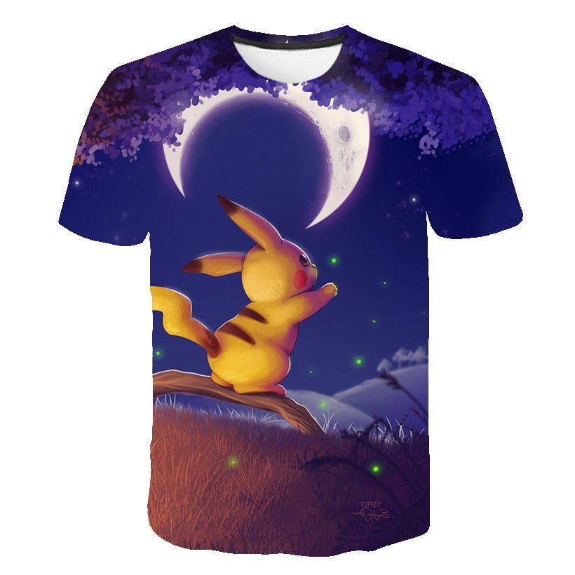 Cute Pikachu T-shirt white pokemon boys & girls T-shirt person fashion gift creative streetwear - Vimost Shop