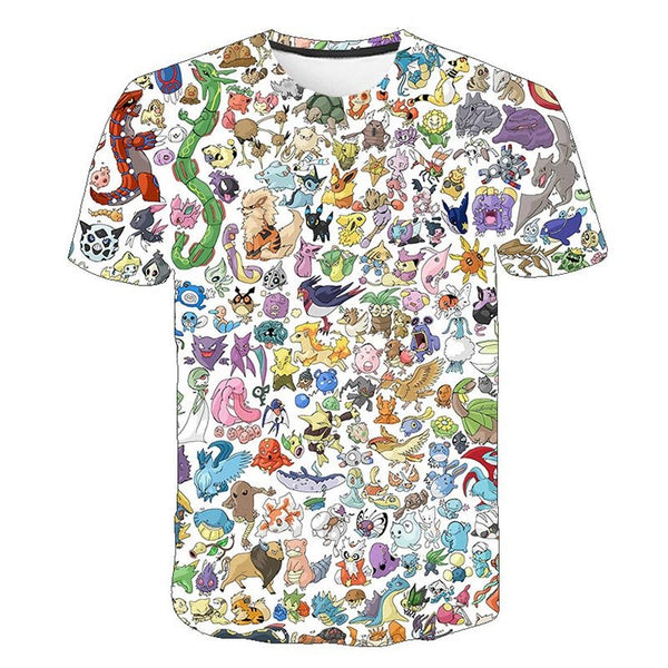 Cute Pikachu T-shirt white pokemon boys & girls T-shirt person fashion gift creative streetwear - Vimost Shop