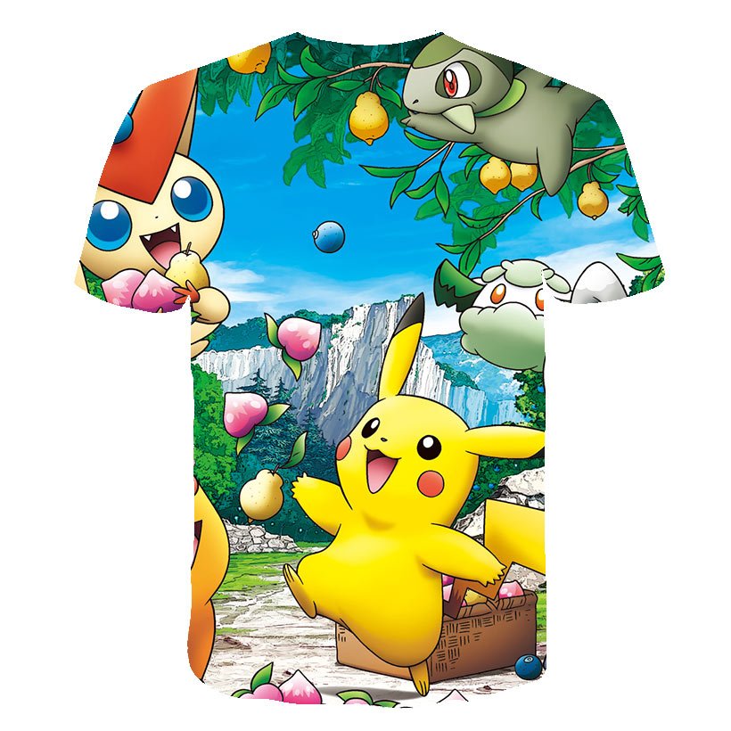 Cute Pikachu T-shirt white pokemon boys & girls T-shirt person fashion gift creative streetwear - Vimost Shop