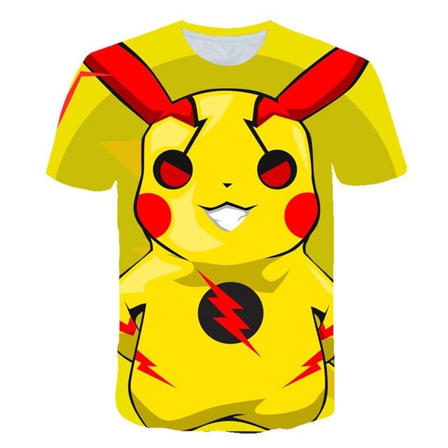 Cute Pikachu T-shirt white pokemon boys & girls T-shirt person fashion gift creative streetwear - Vimost Shop