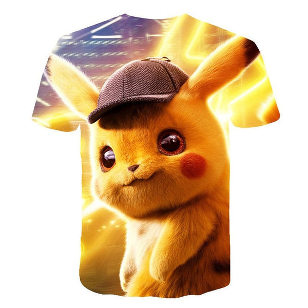 Cute Pikachu T-shirt white pokemon boys & girls T-shirt person fashion gift creative streetwear - Vimost Shop