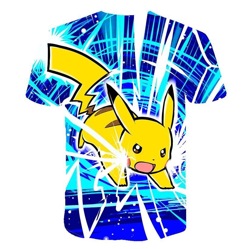 Cute Pikachu T-shirt white pokemon boys & girls T-shirt person fashion gift creative streetwear - Vimost Shop