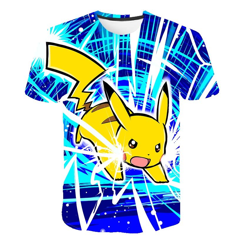 Cute Pikachu T-shirt white pokemon boys & girls T-shirt person fashion gift creative streetwear - Vimost Shop