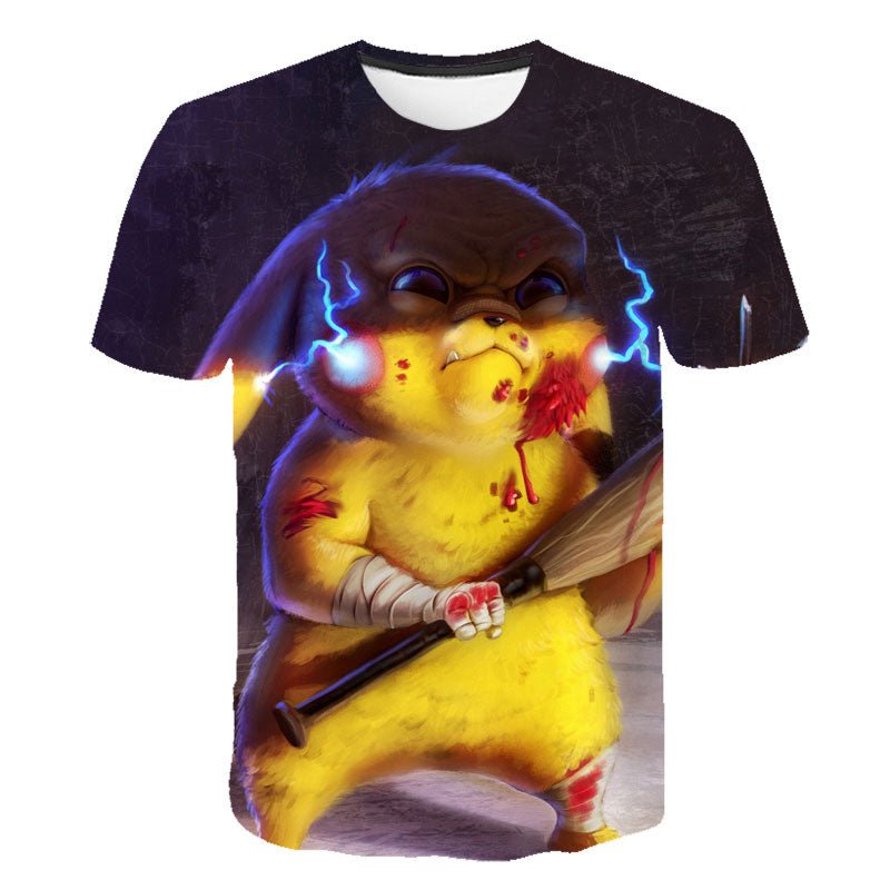 Cute Pikachu T-shirt white pokemon boys & girls T-shirt person fashion gift creative streetwear - Vimost Shop