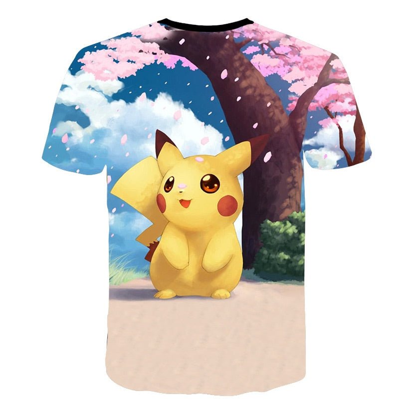 Cute Pikachu T-shirt white pokemon boys & girls T-shirt person fashion gift creative streetwear - Vimost Shop